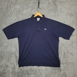 Lacoste Navy Blue Classic Pique Polo Shirt with Green Croc Logo